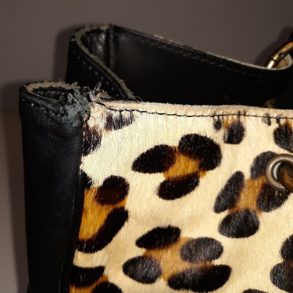 *Maurizio Taiuti Leopard Calf Hair Leather Tote Italy - Picture 10 of 13